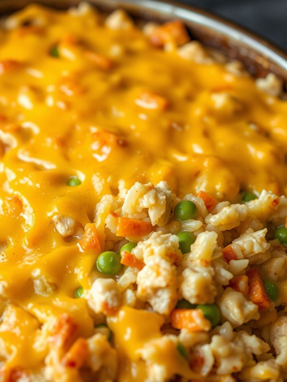 cheesy chicken rice casserole