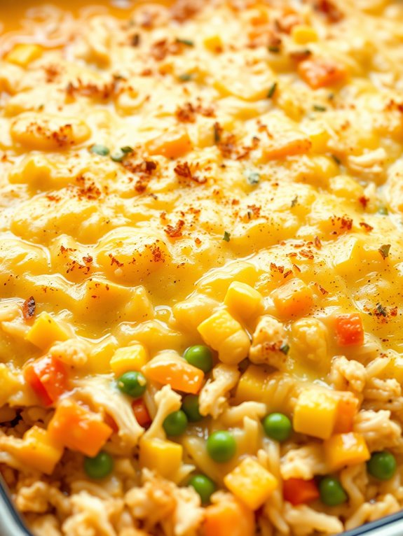 cheesy chicken rice dish