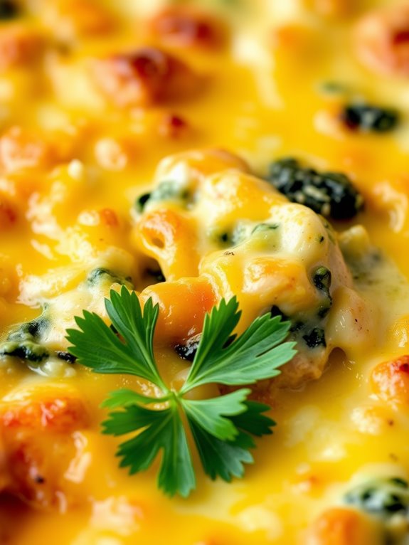 cheesy chicken spinach casserole