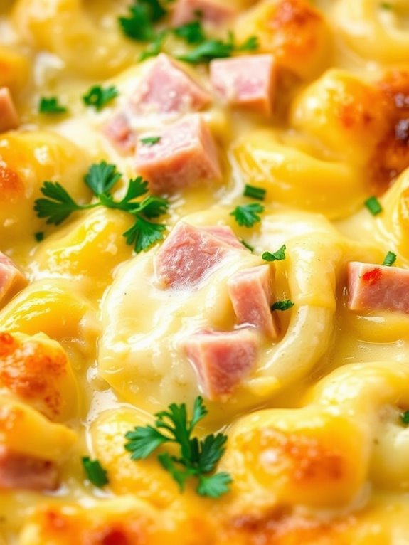 cheesy ham tortellini casserole