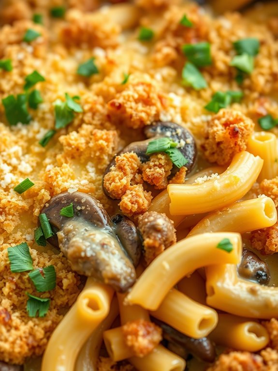 cheesy mushroom pasta dish