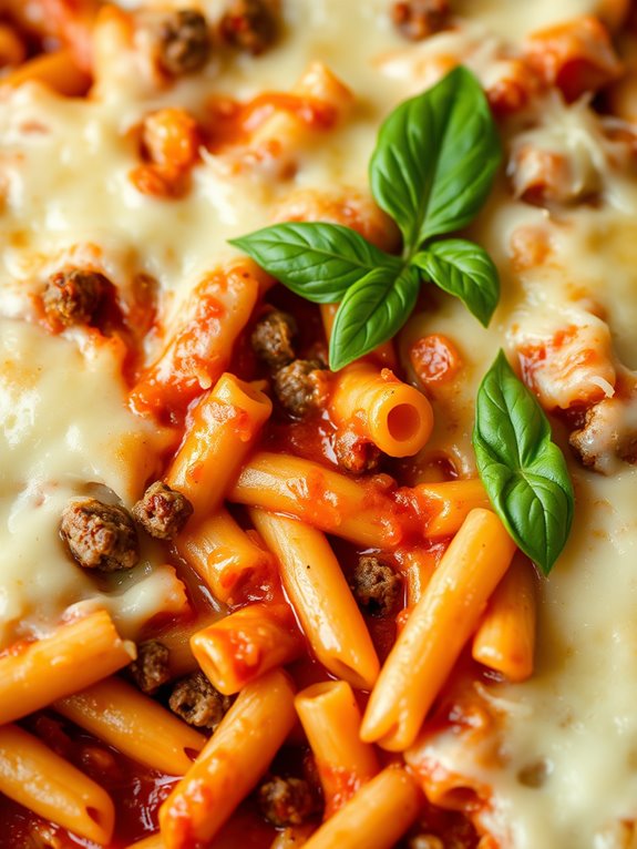 cheesy pasta casserole dish