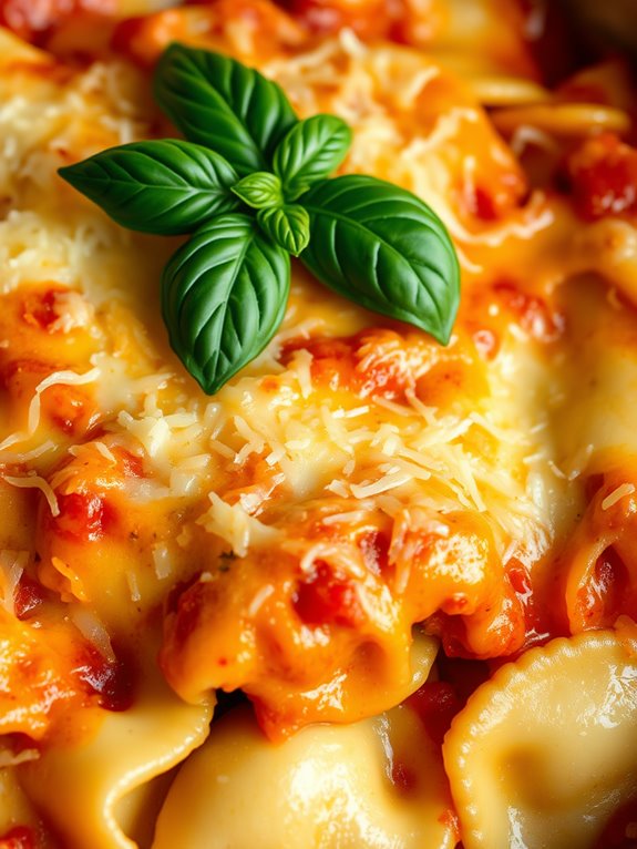 cheesy ravioli baked casserole