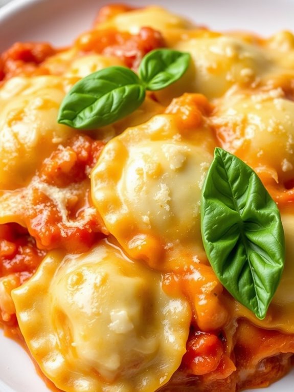 cheesy ravioli baked dish