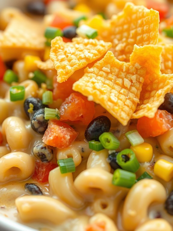 cheesy tex mex pasta dish