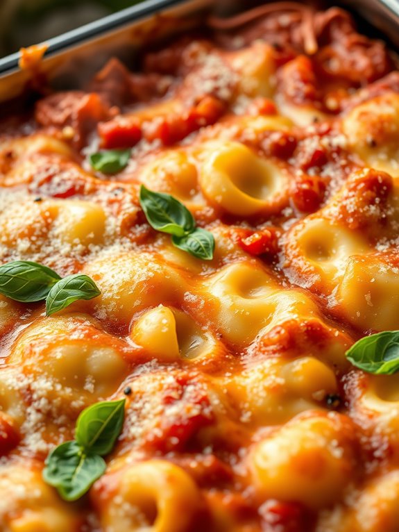 cheesy tortellini casserole dish