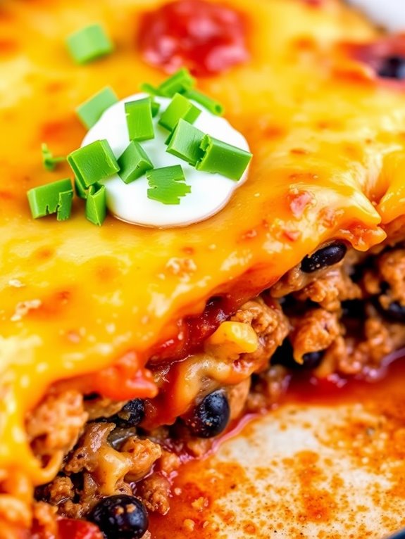 cheesy turkey enchilada casserole