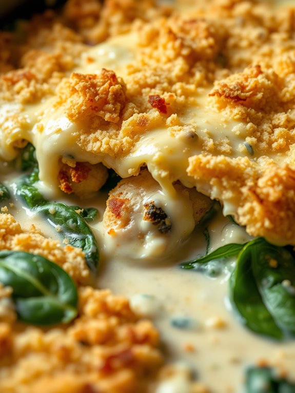 chicken alfredo spinach casserole