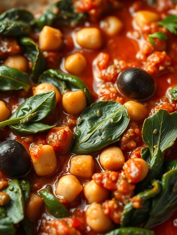 chickpea spinach casserole recipe