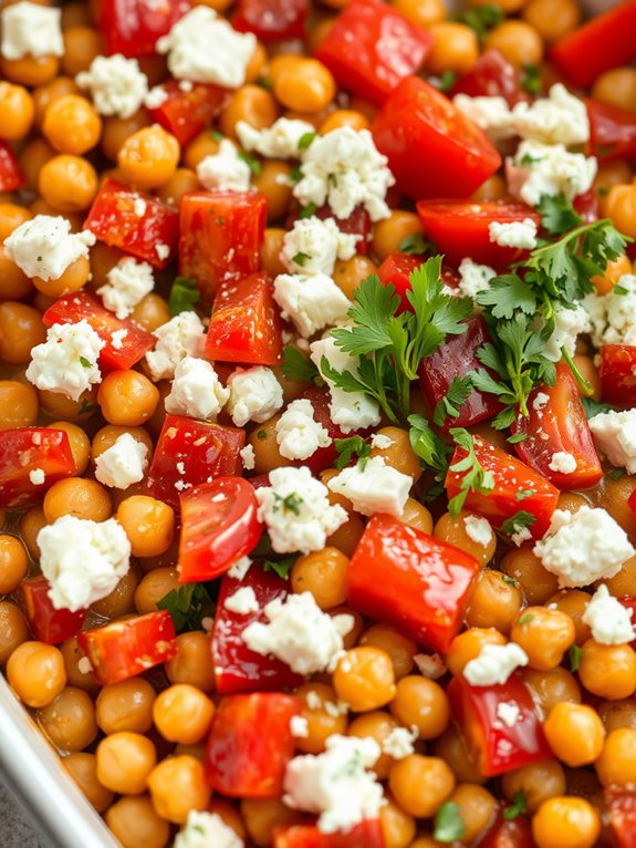 chickpeas feta mediterranean bake