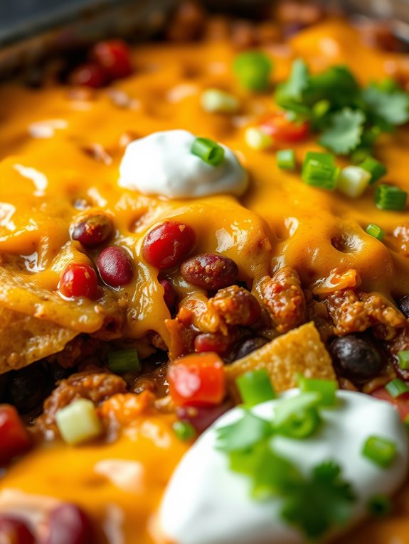 chili filled taco casserole dish
