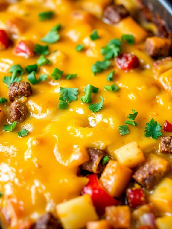 chorizo and potato bake
