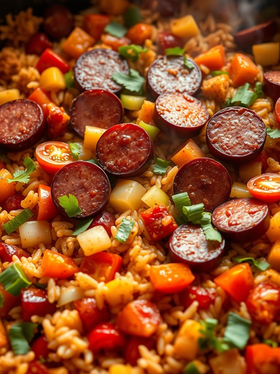 chorizo and rice bake