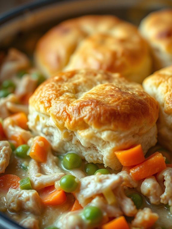 comforting chicken biscuit dish