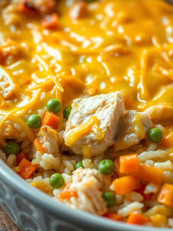 comforting chicken rice bake
