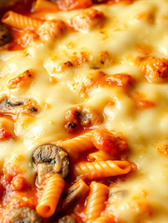 comforting tomato mushroom pasta