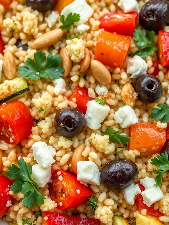 couscous casserole with mediterranean flavors
