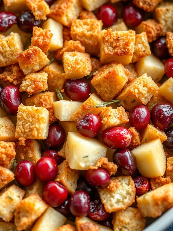 cranberry apple stuffing casserole
