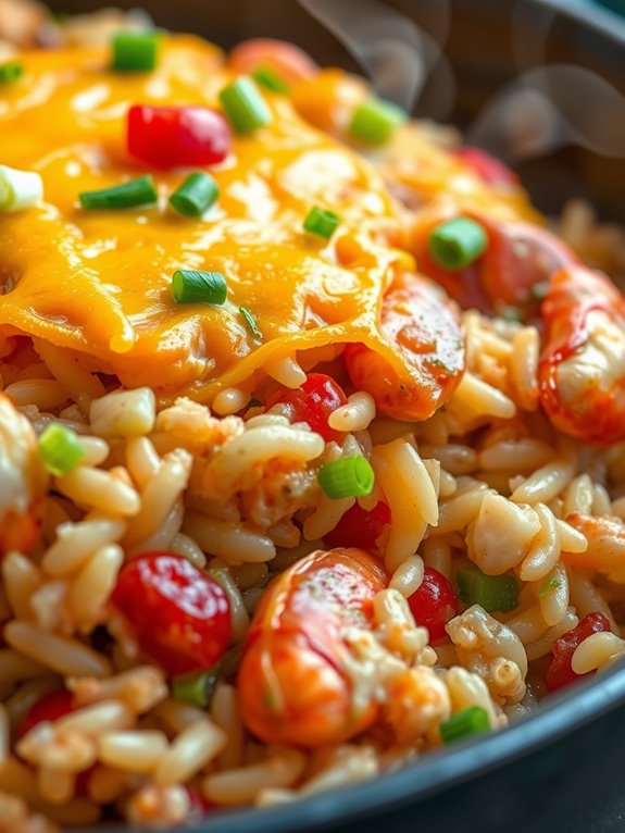 crawfish rice casserole dish