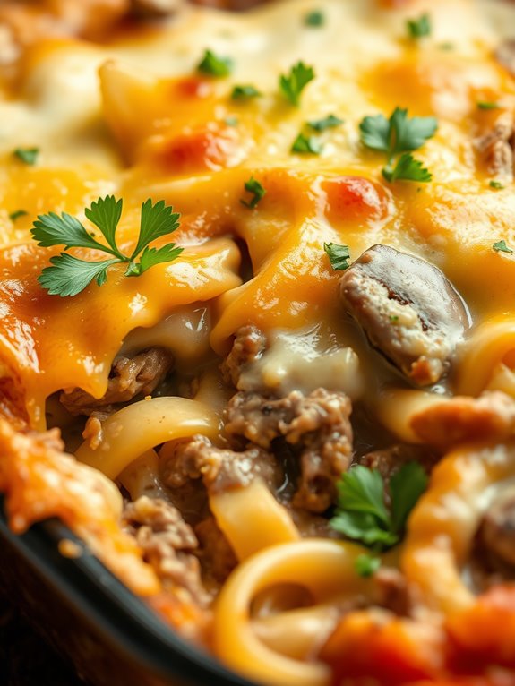 creamy beef pasta bake