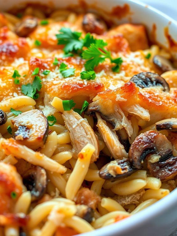 creamy chicken mushroom orzo