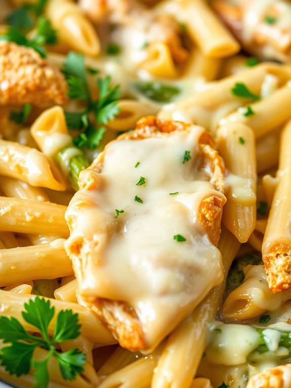 creamy chicken pasta bake