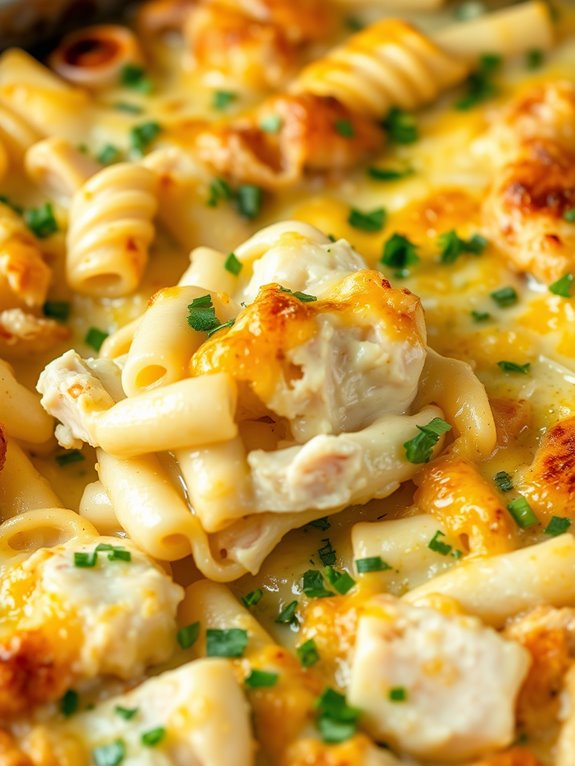 creamy chicken pasta bake