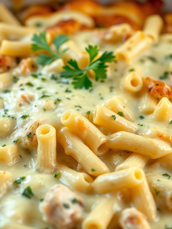 creamy chicken pasta bake