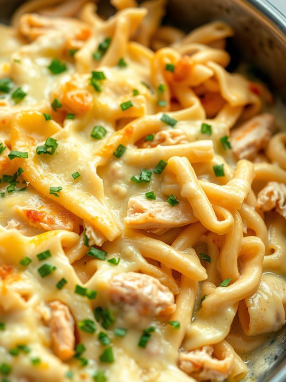 creamy chicken pasta bake