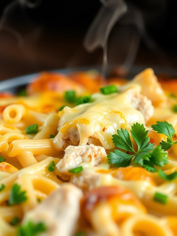 creamy chicken pasta bake