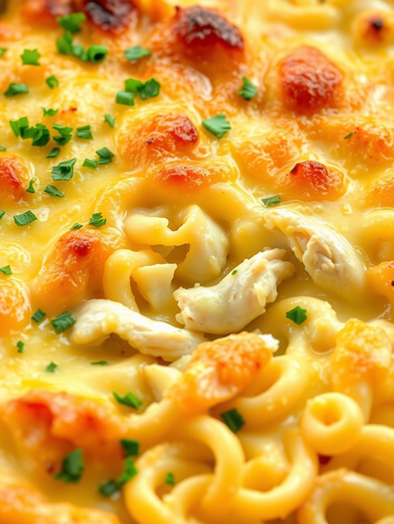 creamy chicken pasta bake