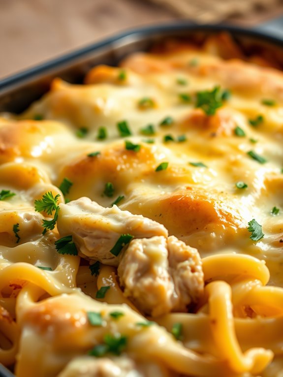 creamy chicken pasta bake