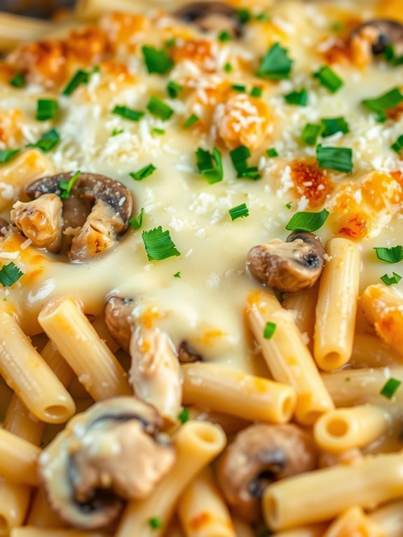 creamy chicken pasta bake