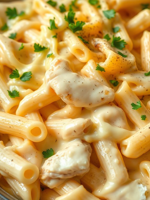 creamy chicken pasta bake