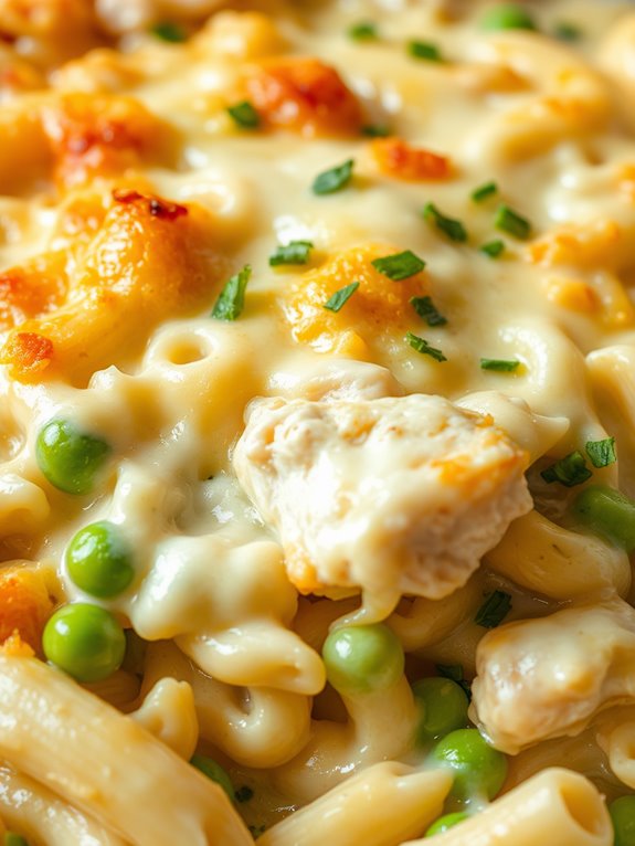 creamy chicken pasta bake