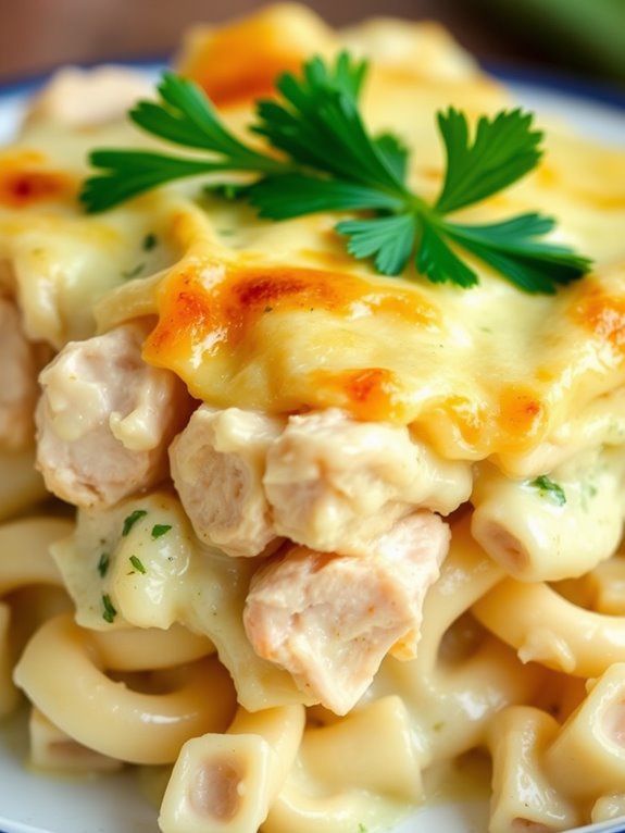 creamy chicken pasta casserole