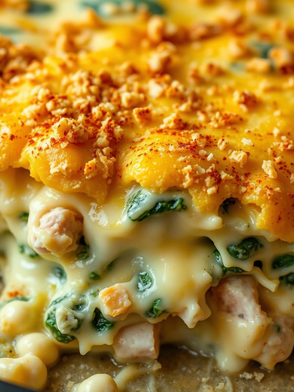 creamy crab spinach bake