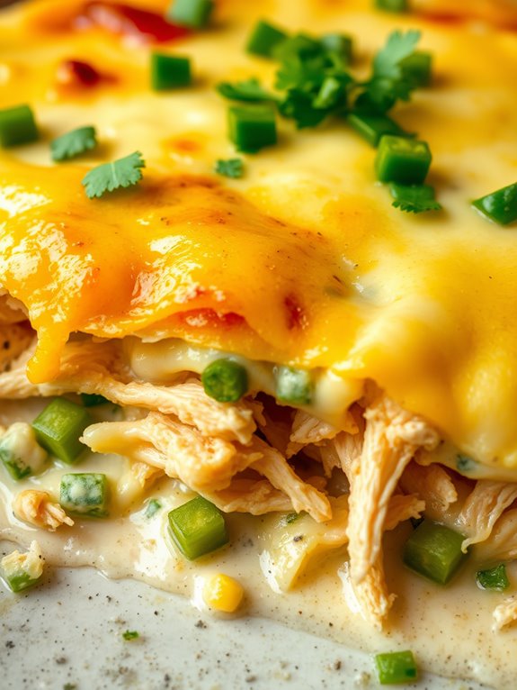 creamy green enchilada casserole