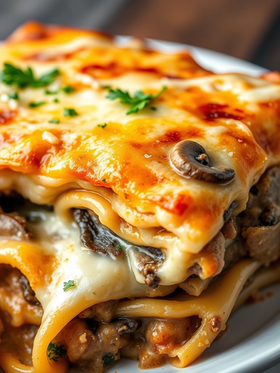 creamy herb mushroom lasagna