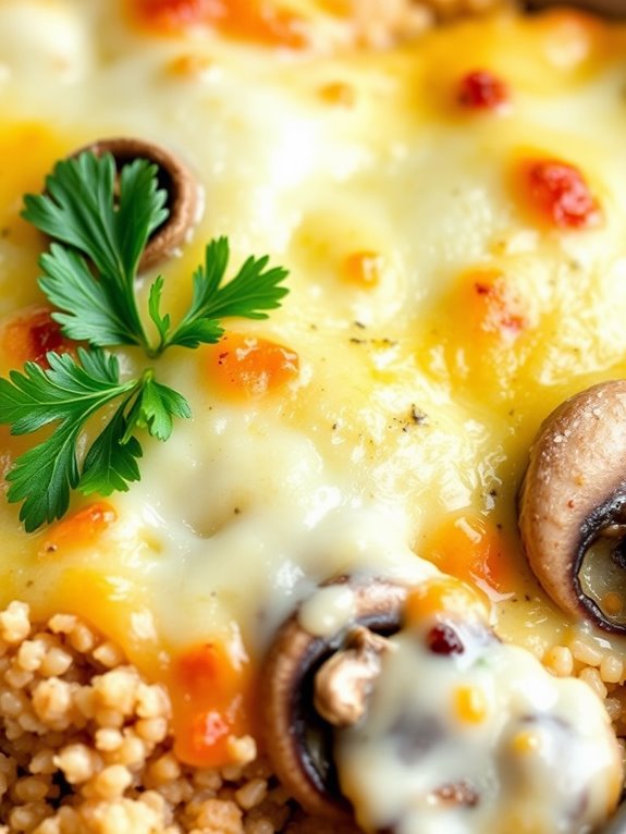 creamy quinoa mushroom casserole