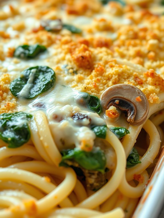 creamy spinach mushroom casserole