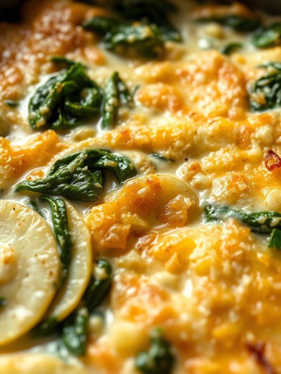 creamy spinach potato bake