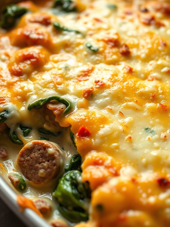 creamy spinach sausage casserole
