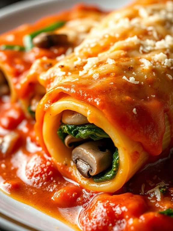 delicious spinach mushroom dish