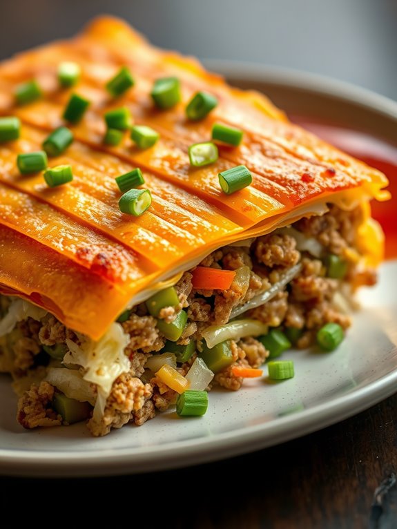 filipino style baked lumpia dish