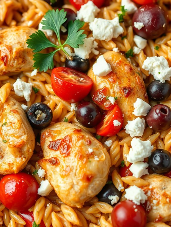 greek chicken orzo casserole