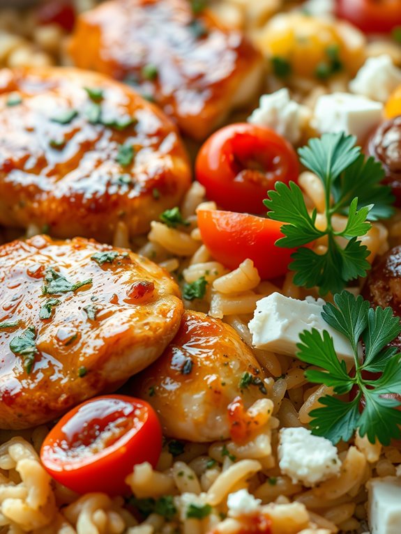 greek chicken rice casserole