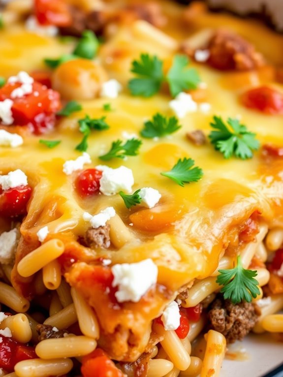 greek inspired beef orzo dish