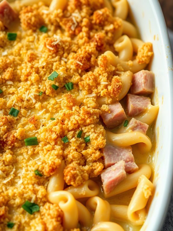 ham and noodle bake