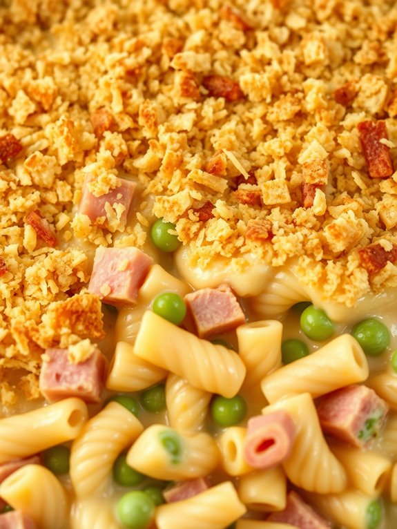 ham and pea pasta bake